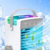 Portable Air Conditioners, 3 Wind Speeds & 7 LED Lights Evaporative Personal Air Cooler, 4 in 1 Portable AC with 300ml Large Water Tank, Mini Air Conditioner for...