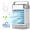 Portable Air Conditioners, 4-IN-1 Portable AC Unit No Remote, 1600ml Dual Tank Evaporative Air Cooler, 7 Color Lights Personal Mini Air Conditioner Portable for Room Office Camping