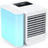 Portable Air Conditioners Cooling Fan: Evaporative Mini Air Cooler with 𝟳 𝗖𝗼𝗹𝗼𝗿𝘀, USB Personal Air Cooler Desktop Ac Unit with 𝟭𝟬𝟬𝟬𝗺𝗹 𝗟𝗮𝗿𝗴𝗲 𝗪𝗮𝘁𝗲𝗿 𝗧𝗮𝗻𝗸 for Room Office Home