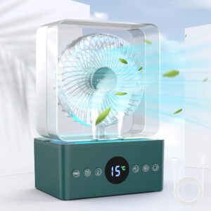 Portable Air Conditioners Cooling Fan with 3 Speeds &12H Timer, 1000ml Personal Evaporative Air Cooler with Mist, 4 LED mode, Portable AC Unit Fan for Bedroom Office