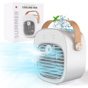 Portable Air Conditioners Fan, Mini Air Conditioner Personal Evaporative AC with 3 Speeds, Small Air Cooler for Travel, Campaing, Room, Bedroom, Outdoor