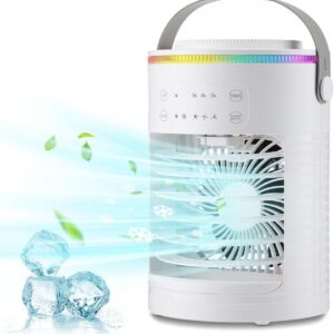 Portable Air Conditioners,Personal Air Conditioner Mini Air Conditioners Portable for Room,Oscillating Small Mini AC with Timer,3 Speeds 2 Cool Mist,Small Portable Air...