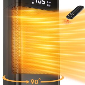 Portable indoor space heater Space Heater Indoor, 1500W Portable Heaters for Indoor use with Remote, PTC Ceramic Electric Heater for Bedroom with Thermostat