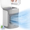 Portable Mini Air Conditioner,BIESQYA 3-in-1 Personal Small Ac Unit Cooler with Charge, 3 Speed USB Powered Desk Fan,7 Colors Light Swamp Evaporative Windowless Humidifier for...