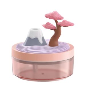 Portable Mini Humidifier bedroom humidifier 320ml big capacity， landscape design, two spray modes and color night light, suitable for bedroom, baby room, office and study...