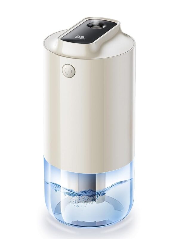 Portable Mini Humidifier with Auto-Purification, Cool Mist Humidifierfors for Bedroom Plants Office Travel, Auto On/Off for Car, Built-in Battery, 2 Mist Modes, Color-Changing...