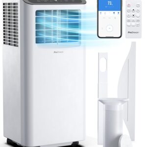 Pro Breeze 4 in 1 Portable Air Conditioner for Room 10000 BTU 450SqFt Air Conditioning Unit, Smart Air Conditioner with Fan, Dehumidifier, Night, Timer, Window Venting Kit, Wifi...