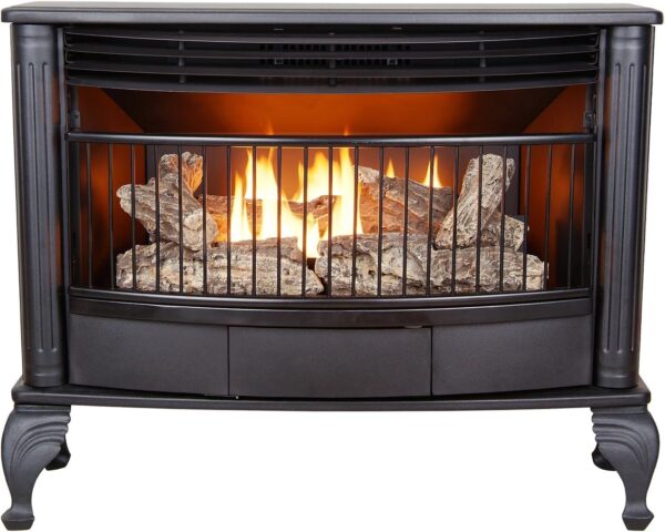 ProCom QNSD250RT Vent Free Dual Fuel Stove, Freestanding Fireplace and Indoor Space Heater, Use with Natural Gas or Liquid Propane, Remote Control, Heats up to 1,100 Square...