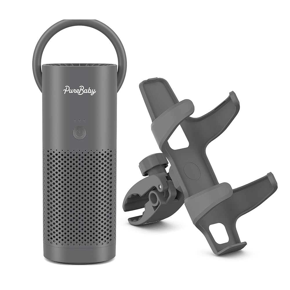 Pure Enrichment PureBaby On-the-Go Air Purifier - Portable Stroller Air Purifier & Adjustable Clamp for Car Seat, Crib, Bassinet & Playpen - True HEPA Filter Removes 99.97% of... Pure Enrichment PureBaby On-the-Go Air Purifier - Portable Stroller Air Purifier & Adjustable Clamp for Car Seat, Crib, Bassinet & Playpen - True HEPA Filter Removes 99.97% of...
