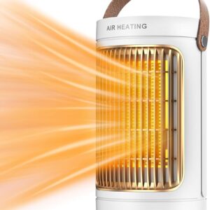 QQT Space Heater,1500W Mini Energy Efficient Space Heaters for Indoor Use,3-Speed Portable Heater Fan for Office with Adjustable,Triple Protection,Suitable for Bedroom, Office...