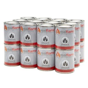 Real Flame Gel Fuel Cans - 24-Pack - Gelled Isopropyl Alcohol for Indoor or Outdoor Fireplaces