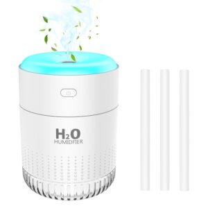 Rechargeable Mini Humidifier, Colorful Cool Mist Humidifier with 7 Color Light, Small Personal Desktop Humidifier for Baby Bedroom, Office, Nursery, Travel with Auto Shut-Off,...