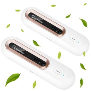 Refrigerator Deodorizer 2 Pieces Mini Usb Fridge Deodorizer Rechargeable Refrigerator Odor Eliminator Portable Ozone Generator Reusable Freezer Air Purifier for Fridge, Car,...