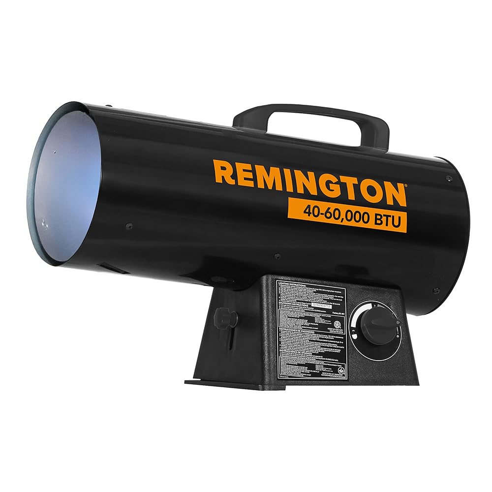 Remington 60,000 BTU LP Propane Forced Air Heater with Variable Output | For Garages, Barns and Workshops (REM-60V-GFA-B) Remington 60,000 BTU LP Propane Forced Air Heater with Variable Output | For Garages, Barns and Workshops (REM-60V-GFA-B)