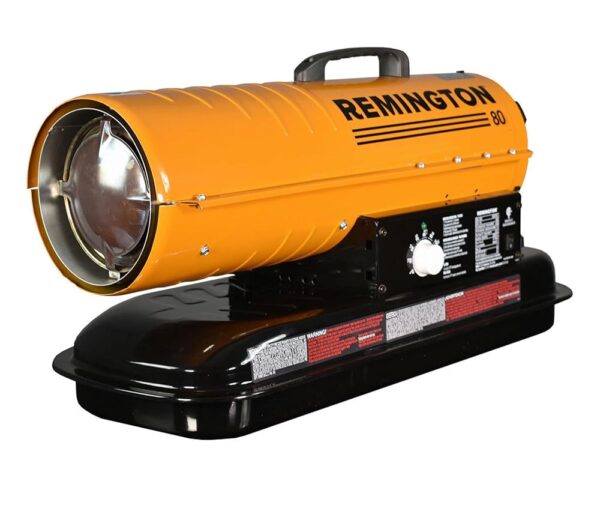 Remington 80,000 BTU Diesel/Kerosene Heater | For Warehouses, Construction, Garages, Barns and Workshops (REM-80T-KFA-O)