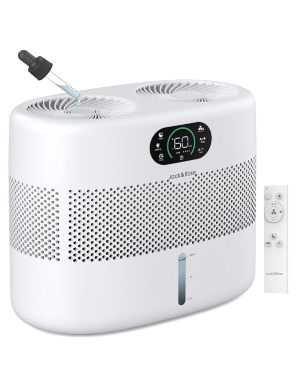 Reuseable Wick Evaporative Humidifier for Bedroom Quiet Healthy Baby Humidifier, No White Dust, Evaporative Humidifier Large Room 800ml/h 3 Speeds, 2 Gal, Timing, Auto Shut off