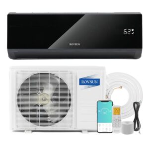 ROVSUN 12,000 BTU 19 SEER 115V Energy Saving Ductless Split-System Air Conditioner with Pre-Charged Condenser, Heat Pump & Installation Kit