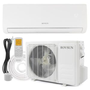 ROVSUN 18,000 BTU Ductless Mini Split AC/Heating System, 230V / 19 SEER Split-System Wall Air Conditioner Pre-Charged Inverter Heat Pump with 16ft Installation Kit (1 set)