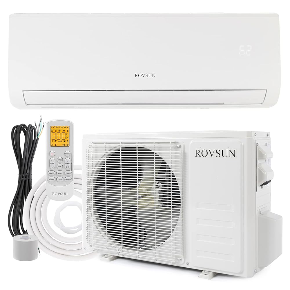 ROVSUN 18,000 BTU Ductless Mini Split AC/Heating System, 230V / 19 SEER Split-System Wall Air Conditioner Pre-Charged Inverter Heat Pump with 16ft Installation Kit (1 set) ROVSUN 18,000 BTU Ductless Mini Split AC/Heating System, 230V / 19 SEER Split-System Wall Air Conditioner Pre-Charged Inverter Heat Pump with 16ft Installation Kit (1 set)