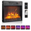 ROVSUN 23" Electric Fireplace Inserts with APP & Remote Control, 1400W Recessed Stove Heater with 8H Timer, 6 Flame Colors, 5 Brightness for Indoor Use, ETL