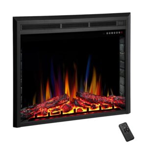 R.W.FLAME A-36" Electric Fireplace Insert ,Recessed Electric Stove Heater,Touch Screen,Remote Control,750W-1500W with Timer & Colorful Flame Option(36" X 27")