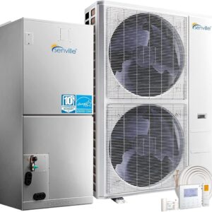 Senville 5 Ton Central Air Conditioner Heat Pump Split System, 55,000 BTU, Inverter, Variable Speed, 10KW AUX, 208/230V