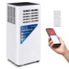 SereneLife Small Air Conditioner Portable 10,000 BTU with Built-in Dehumidifier - Portable AC unit for rooms up to 450 sq ft - WiFi app + Remote Control, Window Mount Exhaust Kit