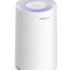 Small Air Purifier for Home Bedroom, Personal Desk Mini Air Purifier, Room Hepa Air Purifier Fresheners Cleaner for Dorm, Pets, Smoke, Desktop, Office (White)