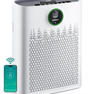 Smart Air Purifier for Home Large Rooms, with WiFi Control, Smart Mode, AQI Display, 22dB Sleep Mode & Aromatherapy, Covers Up to 1295 Ft² with 2X-Power Filtration, HAP603,...