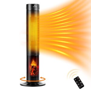Space Heater Indoor, Airvention 1500W 34" Electric Heater for Large Room, 4 Modes,12H Timer, PTC Ceramic Heating with Thermostat, Remote, Portable Tower Heater for Office,...