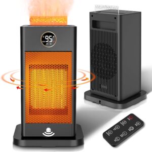 Space Heater Portable,1500W PTC Ceramic Space Heater Large Room,2s Fast Safe Heating,Sensor,Humidifier,3D Flame Effect,Oscillating,Heater for Bedroom,Office,Bathroom (ETL-Listed)