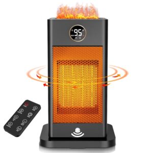 Space Heaters for Indoor Use,1500W PTC Space Heater Large Room,2s Fast Heating Heater with Sensor/Humidifier/3D Flame Effect/Oscillating,Heater for Bedroom,Office,Heat Up 260 sq.ft