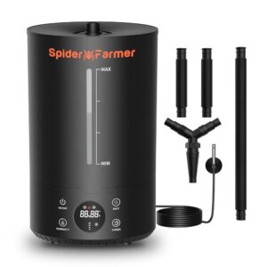 Spider Farmer 3-in-1 6L Humidifier Indoor with Timer & Hose Cool Mist Ultrasonic Humidifiers Large Room with Temperature & Humidity Probe for Plant Mushroom Greenhouse Bedroom...