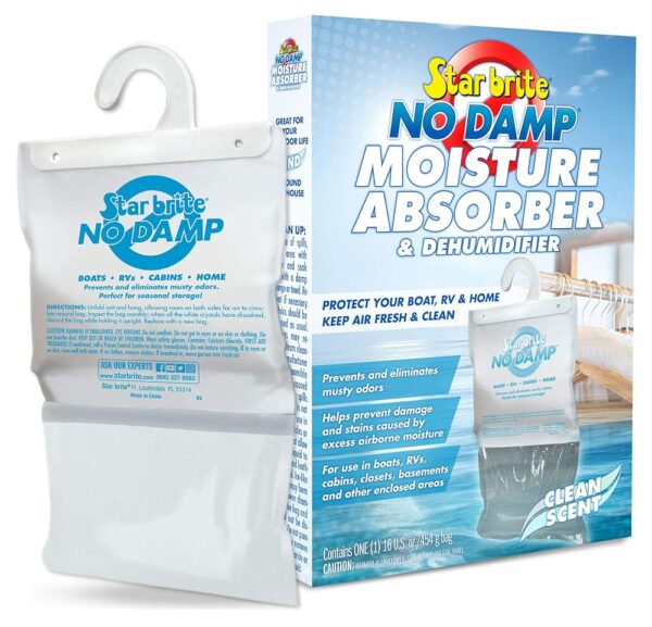 STAR BRITE No Damp Moisture Absorber & Dehumidifier 16 Ounce Hanging Bag - Simple, Portable, Humidity Control for Boats, RVs, Closets & More - Prevent Musty Odor & Moisture...