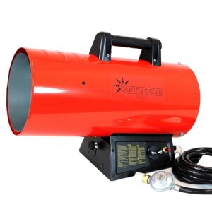 Sunnydaze 85,000 BTU Forced Air Propane Heater - Auto-Shutoff - For Garages, Warehouses, and Outdoor Sites - ETL Listed