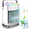 TiMT Portable Air conditIoner powerful 4-Speed air cooler, Mini Desk AC Fan with 7 colors Light Evaporative Air Cooler with Timer, AC Air Misting cooler Fan for Office, Room,...