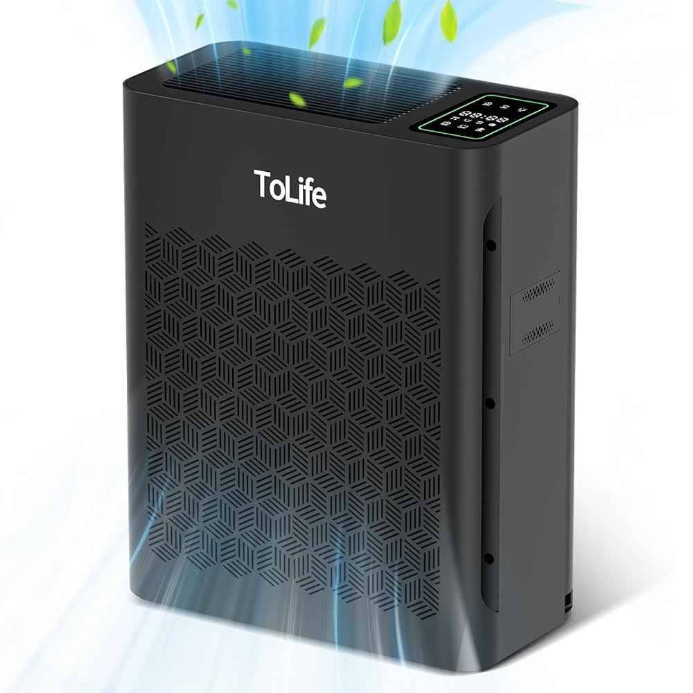 ToLife Air Purifiers for Home Large Room Up to 1295 Ft² with PM 2.5 Display Air Quality Sensor, Auto Mode, Timer, HEPA Air Purifier for Bedroom Filters Smoke, Pollen, Pet... ToLife Air Purifiers for Home Large Room Up to 1295 Ft² with PM 2.5 Display Air Quality Sensor, Auto Mode, Timer, HEPA Air Purifier for Bedroom Filters Smoke, Pollen, Pet...