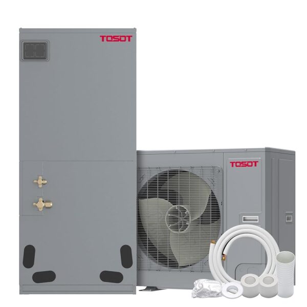 TOSOT 36,000 BTU Ducted Central Air Conditioner Heat Pump System, 3 Ton Inverter Split System AC with Energy Star, Originality Two-Stage Compressor, 50 Ft. Copper Line Set, Work...