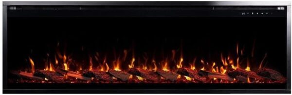 Touchstone Sideline Elite Pro 60-Inch Smart Electric Fireplace- Wall-Mount/Recessed Installation- 6 Realistic Flame Colors- 13-Color Down Lighting- Crackle Sound- 1500/750W...