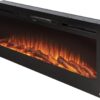 Touchstone Smart Electric Fireplace-The Sideline 50 Inch Wide-in Wall Recessed-30 Realistic Ember Color/Flame Options-1500W Heater w/Thermostat-Black- Log & Crystal Hearth...
