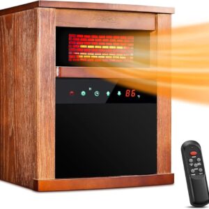 TRUSTECH Infrared Heater,1500W Electric Space Heater with Remote Control 3 Mode, 12H Timer, Overheat & Tip-Over Protection, Chil Lock, Quiet Portable Heaters for Indoor Use...