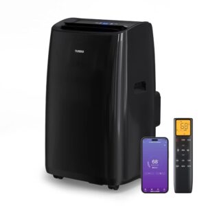 TURBRO 14,000 BTU Smart WiFi Portable Air Conditioner, Cooling up to 600 Sq Ft, 3 in 1 Functions, with Remote, Supports Alexa Control, Greenland