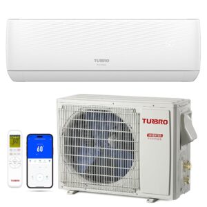 TURBRO 24,000 BTU Ductless Mini Split AC with Heat Pump, Inverter Compressor, 18.5 SEER2, 230V, R32 Refrigerant, Pre-charged Evaporator, WiFi-Enabled, Works with Alexa, AHRI...