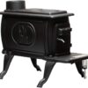 US Stove Company Rustic 900 Square Foot Clean Cast Iron Log Burning Wood Stove Reaching Up T0 54,000 BTUswith Cool Touch Safety Handle