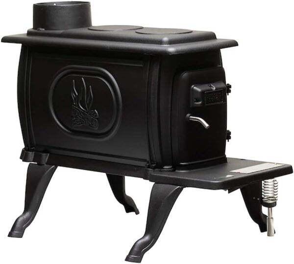 US Stove Company Rustic 900 Square Foot Clean Cast Iron Log Burning Wood Stove Reaching Up T0 54,000 BTUswith Cool Touch Safety Handle