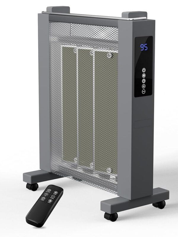 Uthfy Convection Space Heaters for Indoor Use, 1500W Quiet Mica Panel Heater for Large Room, Whole Room Electric Heater with Thermostat, ECO, Remote, Wheel, 12H Timer, Tip-Over...