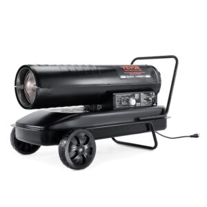 VEVOR Diesel Torpedo Heater, 215000 BTU, Portable with Thermostat Control, 13.2 Gallon Tank, Efficient for Indoor and Outdoor Spaces, Workshops, and Industrial Environments