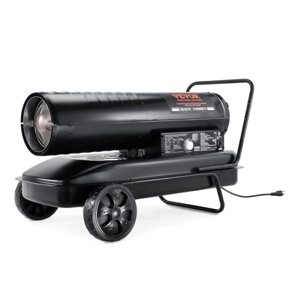 VEVOR Diesel Torpedo Heater, 215000 BTU, Portable with Thermostat Control, 13.2 Gallon Tank, Efficient for Indoor and Outdoor Spaces, Workshops, and Industrial Environments