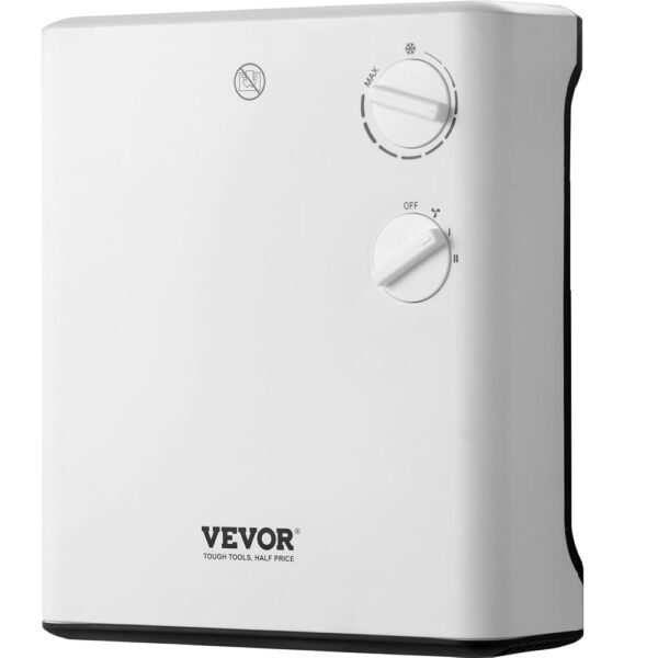 VEVOR Electric Wall Heater 1500W, Small Space Heaters with Knob Adjustment, Tip-Over & Overheat & IPX24 Waterproof Safety Protection, Wall-Mount/Tabletop for Indoor Use, Fixed...