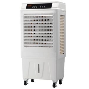 VEVOR Evaporative Air Cooler, 3100 CFM, 135° Oscillating Swamp Cooler with Adjustable 3 Speeds and 12 H Timer, 9 Gal Portable Air Cooler for 950 Sq.ft, Indoor/Outdoor Use, FCC...